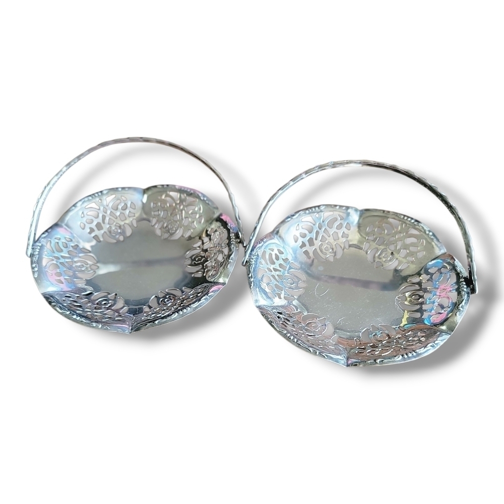 Metal Floral Decorative Small Serving Pieces For Tea Cakes..